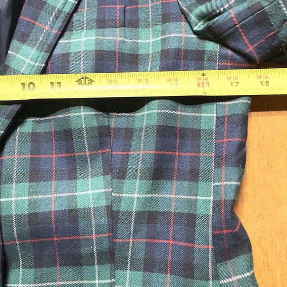 J CREW Tartan Plaid Wool School Boy Blazer Jacket Top Women Size 4 Gold Buttons - Picture 9 of 10